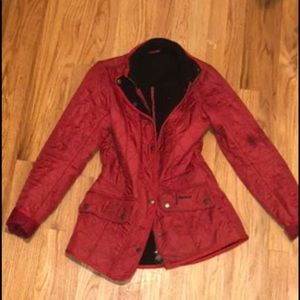 Women’s Barbour Jacket Calvary Polarquilt Red